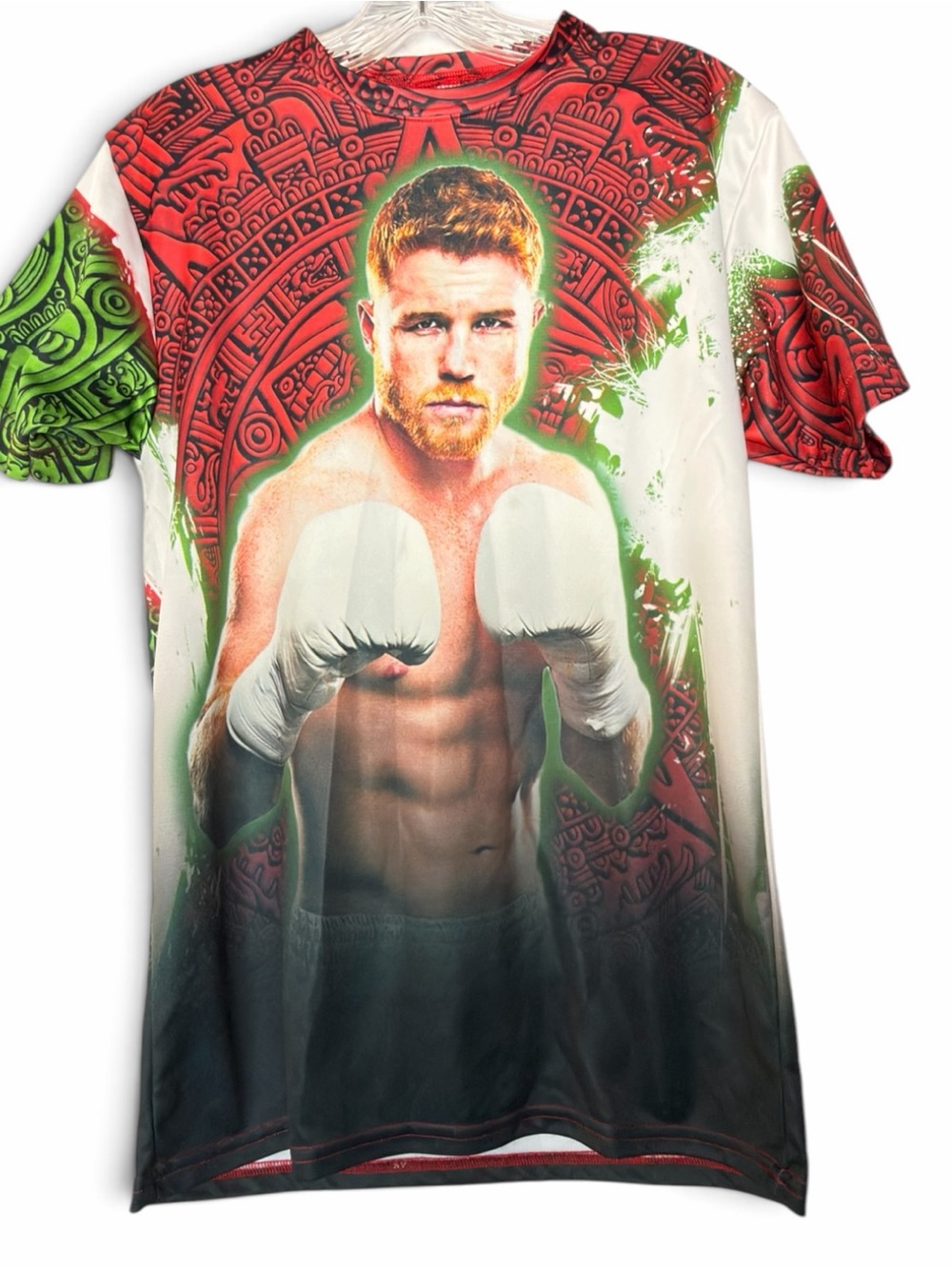 Canelo Alvarez Aztec Calendar and Boxing Gloves All-Over Print T-Shirt